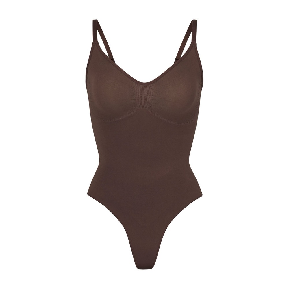 Skims Sculpting Thong Bodysuit Espresso